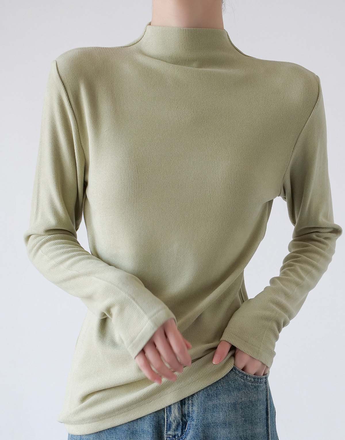 Acetate Wool Turtleneck Base Shirt-t11